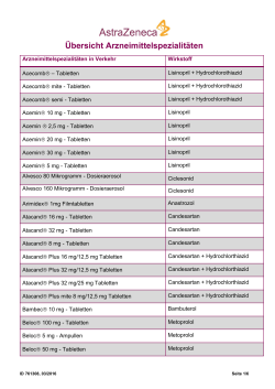 Übersicht Arzneimittelspezialitäten