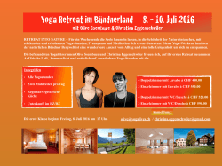 Yoga Retreat im Bündnerland 8. - 10. Juli 2016