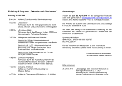 Einladung & Programm „Exkursion nach Oberhausen“ Anmeldungen