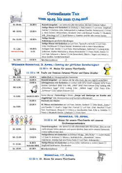 Gottesdienste Tux - 12.01.