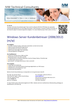 Windows Server Kundenbetreuer (2008/2012) (m/w)