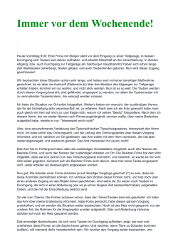 Immer vor dem Wochenende!