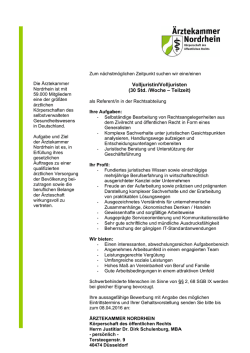 Volljuristin / Volljurist in Teilzeit (30 Stunden/Woche)