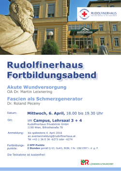 Rudolfinerhaus Fortbildungsabend Akute Wundversorgung