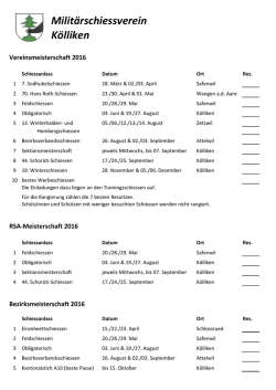 Jahresprogramm 2016 - Milit&auml;rschiessverein K&ouml;lliken
