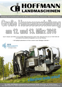 Einladung HA 2016 - Carl Hoffmann Landmaschinen GmbH
