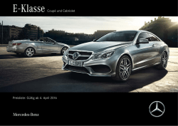 E - Klasse Coup&eacute; und Cabriolet Preisliste: G&uuml;ltig - Mercedes-Benz