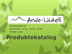 Produktekatalog - ArWo Frutigland
