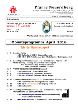Monatsprogramm April