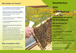 Neuimkerkurs 2016 „Bienenhaltung“