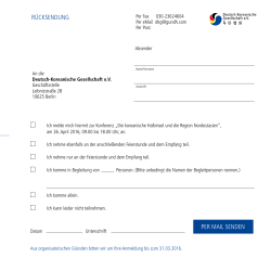 Anmeldebogen - Deutsch-Koreanische Gesellschaft eV