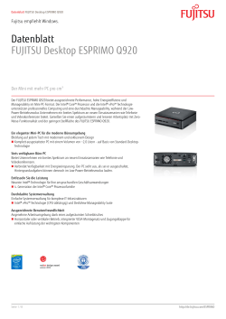 Datenblatt FUJITSU Desktop ESPRIMO Q920