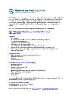 Dipl.-P&auml;dagogen / Erziehungswissenschaftler (m/w)