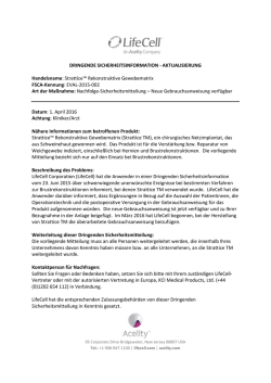 DRINGENDE SICHERHEITSINFORMATION