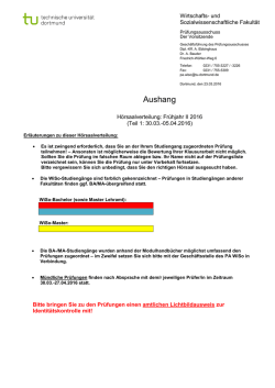 Aushang - Wirtschafts- und Sozialwissenschaftliche Fakultät