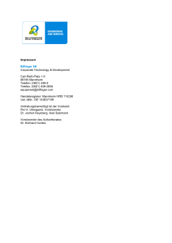 Impressum Bilfinger SE Corporate Technology & Development Carl