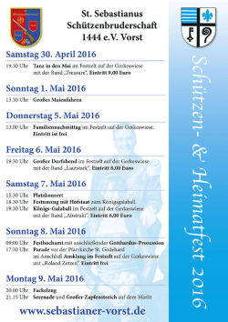 Schützenfest 2016 - St.Sebastianus-Schützenbruderschaft 1444 eV
