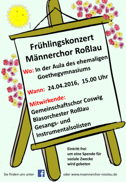 Frühlingskonzert des Männerchor Roßlau - Dessau