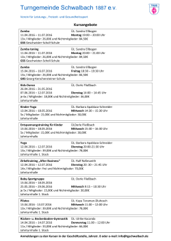Kurs-Angebote ab April 2016