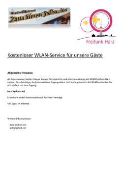 Infoblatt Technik - Zum Harzer Jodlermeister