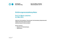 Netze, BCS - Prof. Dr. Martin Leischner - Hochschule Bonn