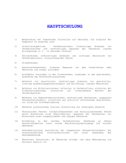 Inhalte der Hauptschulung