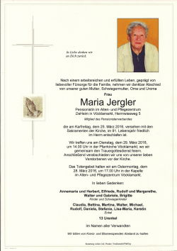 Maria Jergler - Bestattung Aicher
