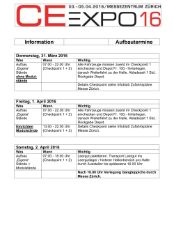 Informationen Auf- und Abbautermine
