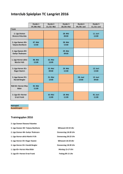 Interclub Spielplan TC Langriet 2016