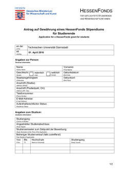 HessenFonds Stipendium - Antrag für Studierende - Uni