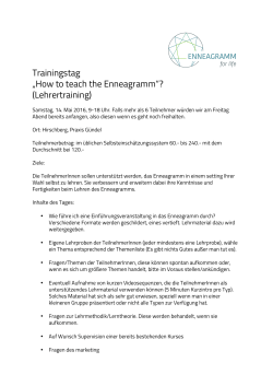 Trainingstag „How to teach the Enneagramm