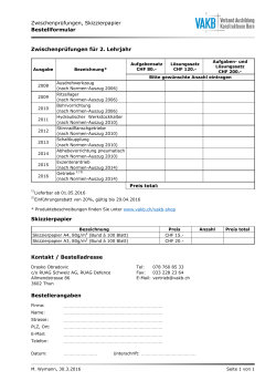 Bestellformular VAKB-Zwischenprüfungen und Skizzierpapier