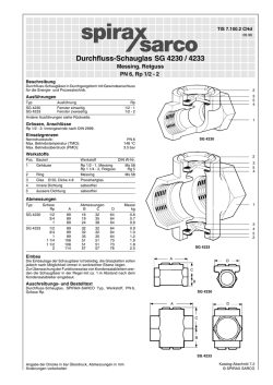 Durchfluss,Schauglas SG 4230 / 4233