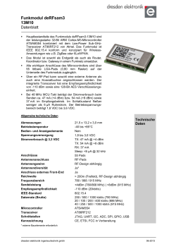 Datenblatt deRFsam3-13M10 - dresden elektronik ingenieurtechnik