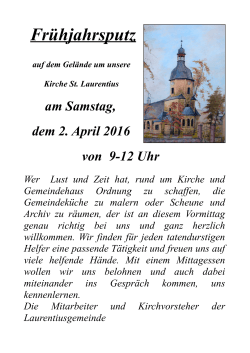 Frühjahrsputz - Evangelische Kirchgemeinde Leutzsch