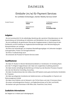 Eink&auml;ufer (m/w) f&uuml;r Payment Services