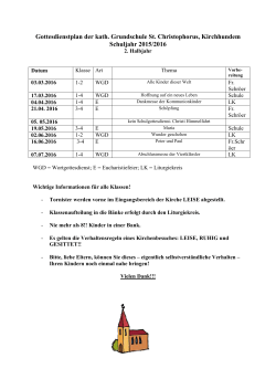 Gottesdienstplan 2015 und 2016 Teil 2