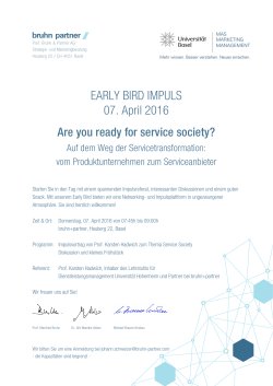 EARLY BIRD IMPULS 07. April 2016