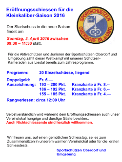 Informationsblatt zum Er&ouml;ffnungsschiessen