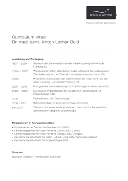 Curriculum vitae Dr. med. dent. Anton Lothar Gold