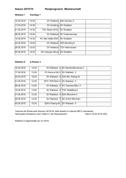 Vorschau bis 15.5.2016 - SV Waldeck Obermenzing