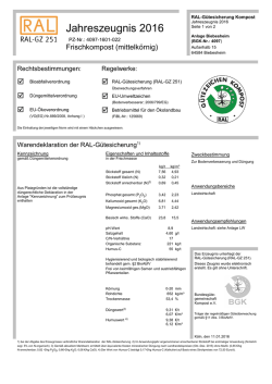 Jahreszeugnis 2016 - Brunnenhof Kompost
