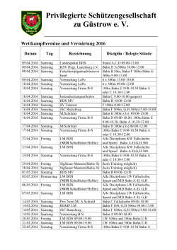 Termine - Privilegierte Schützengesellschaft zu Güstrow e.V.