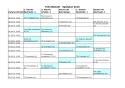 TCB Albstadt - Spielplan 2016
