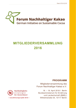 mitgliederversammlung 2016 - Forum Nachhaltiger Kakao