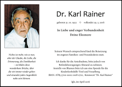 Dr. Karl Rainer