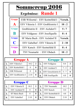 1. Runde - ESR Wölzertal