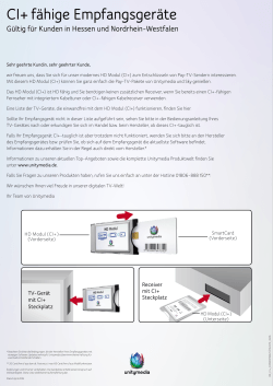 CI+ fähige Empfangsgeräte