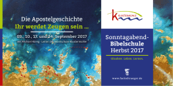 Sonntagabend-Bibelschule Herbst 2017