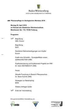 Pflanzenpflege im ökologischen Weinbau 2016 Montag 25. April